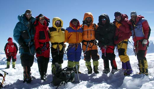 IMG climbers on the summit of Cho Oyu
