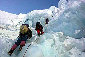 Climbing the Khumbu Icefall