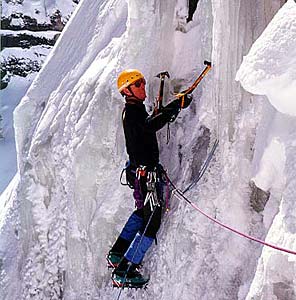 IMG director and guide George Dunn on the ice in Ouray, Colorado