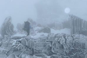 Camp Muir on the Mt Rainier Winter Seminar Climb with International Mountain Guides