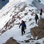 Winter seminar exploring the ridge. (Photo by John Race) Winter seminar exploring the ridge. (Photo by John Race)