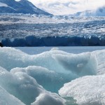 Icebergs in foreground. Grey glacier behind. (Photo: Tye Chapman)