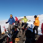 First climb of 2012 celebrates on the summit. (Photo by Carolyn Erickson)