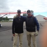 Mike and Greg pass each other in the international terminal at Talkeetna Air Taxi Mike and Greg pass each other in the international terminal at Talkeetna Air Taxi