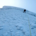 Steepest pitch of the climb via our variation of the normal route (Jenni Fogle)