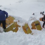Digging out the tents at C1 (Phunuru Sherpa)