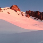 Morning rays hitting the snow Morning rays hitting the snow