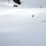 Getting some spring turns in on Mt. Rainier. (Photo by Dallas Glass)