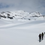 The group skinning out to Cowlitz Rocks (Photo by Cedric Gamble)