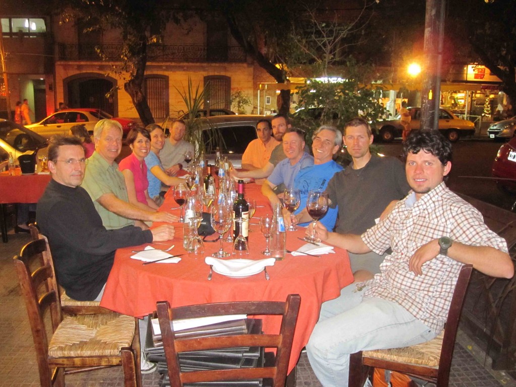 Hamill's team having dinner in Mendoza. 