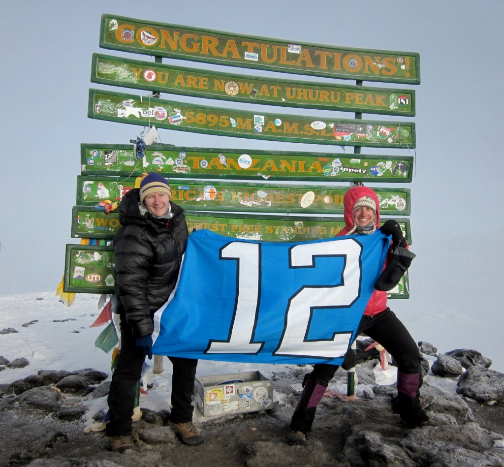â€œEvery member of our Kili group summited, and we did so as a team, which made the experience even more special. There were challenging times but we got through it together...â€ â€“ Steph Decker with her husband George on Uhuru Peak