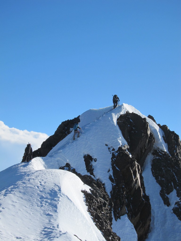 Ridge climb to the â€œfirstâ€ summit. (Greg Vernovage)