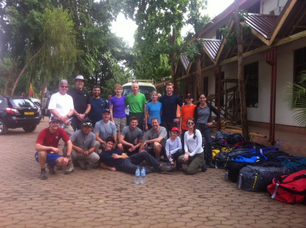 Kili Team  getting ready to hit the trail