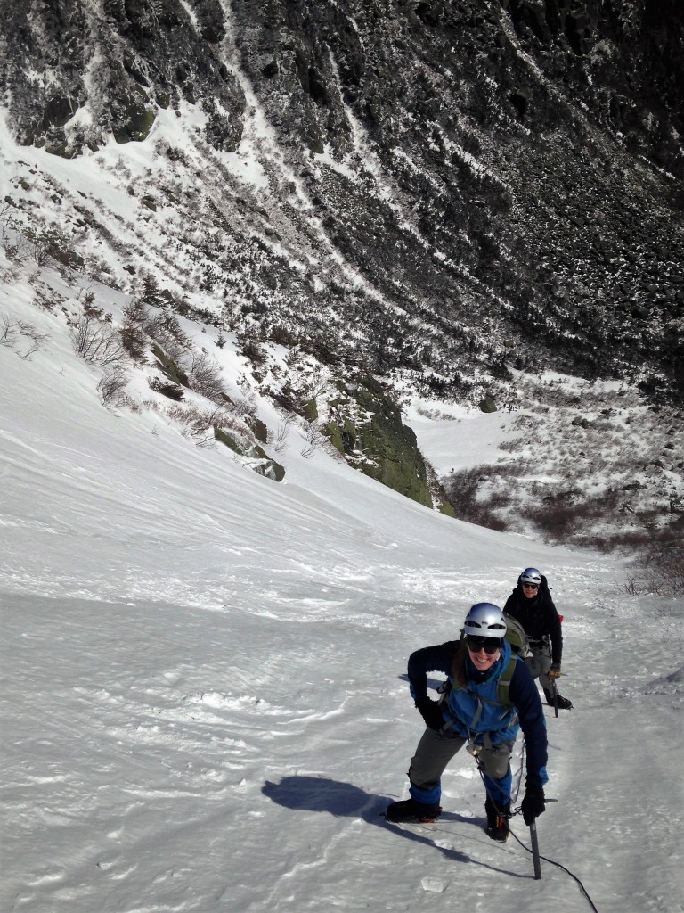 Climbing Left Gully in Tuckerman's Ravine. 