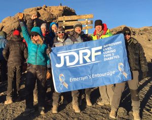 IMG climbers on the summit of Kilimanjaro bringing attention to the Juvenile Diabetes Research Foundation