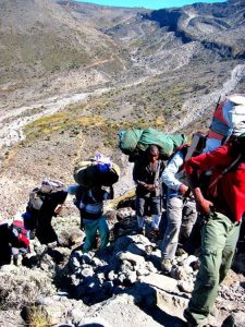 Porters on the Baranco Wall 