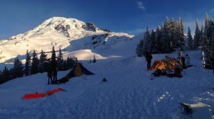 Great view in perfect weather from Lower Cornice Camp (Dustin Balderach)