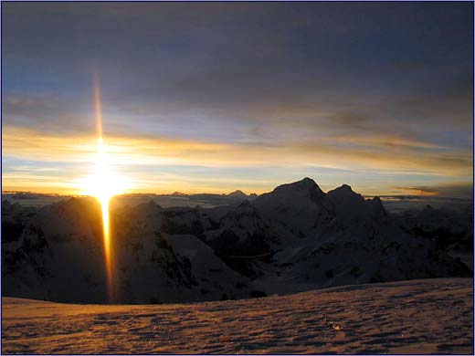 Everest viewed from the summit of Cho Oyu