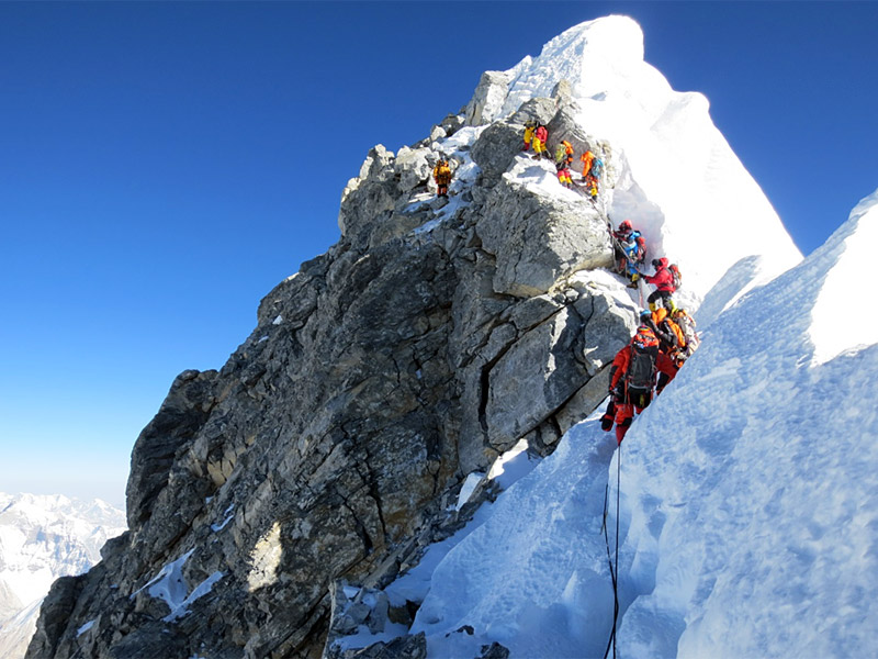 Alternate Hillary Step Descent Route Is The Worlds Highest - roblox mount everest climbing its back climbing while