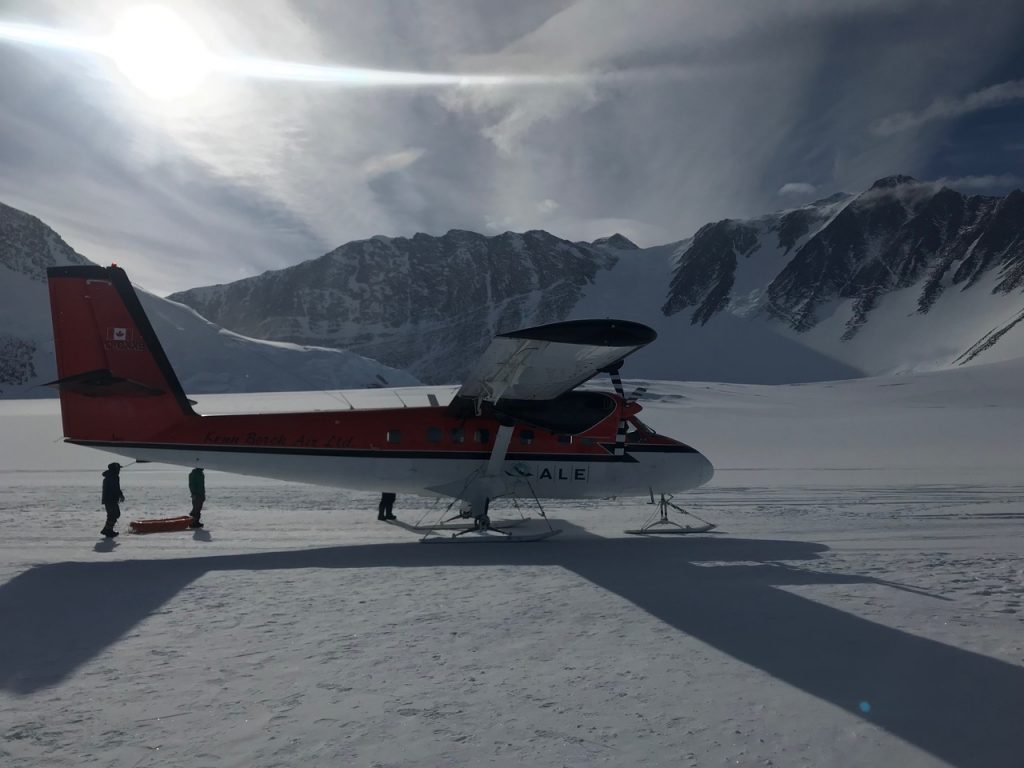 Twin otters at Vinson Biscamp (Luke Riley)