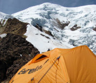 Looking up at Illimani from High Camp (Greg Vernovage)