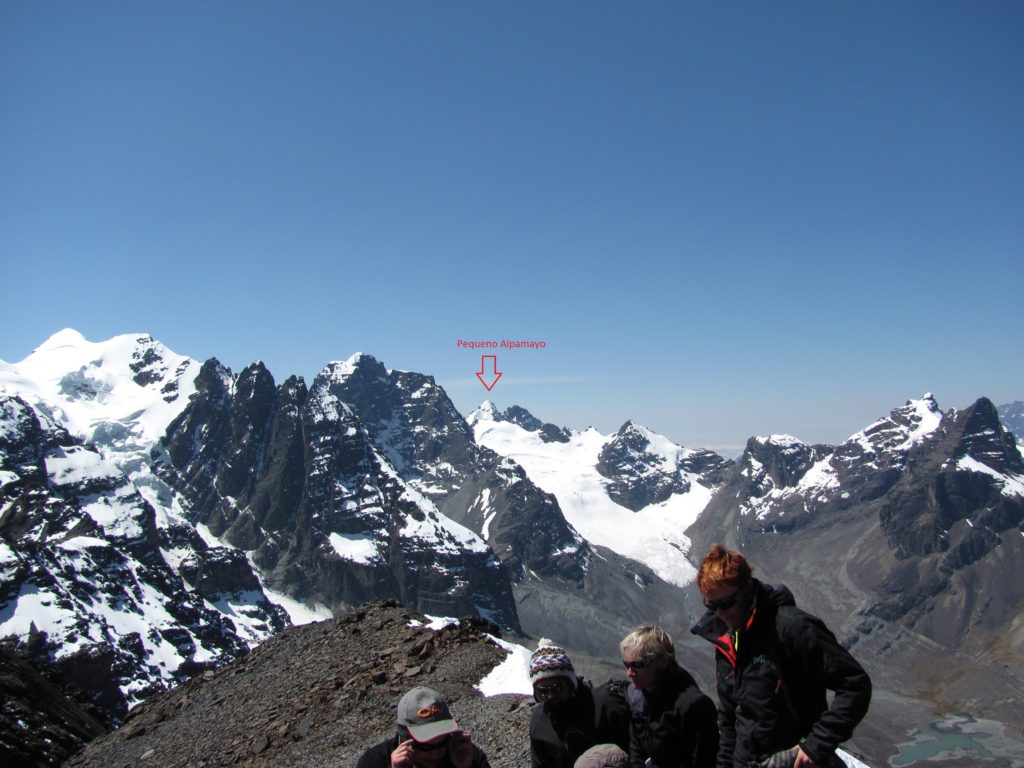 Summit of Pico Austria looking at Pequeno Alpamayo (Greg Vernovage)