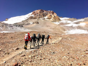Climbing up to high camp (photo: Rikki Dunn)