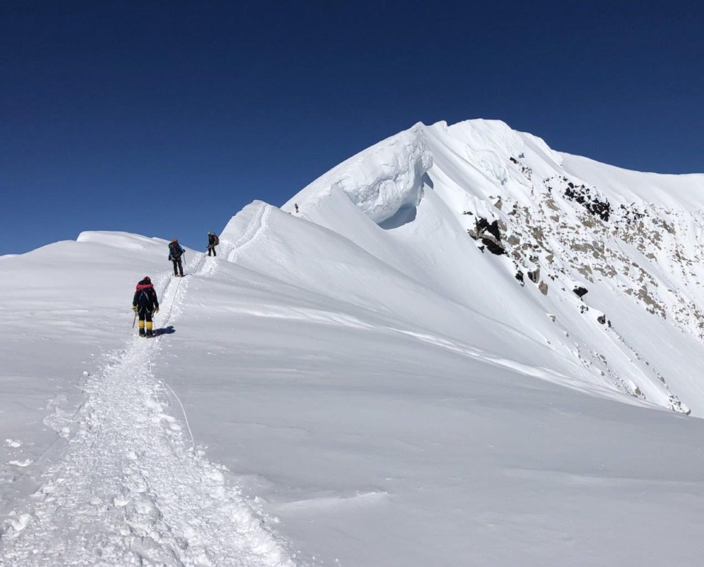 The last few steps to the summit of Denali in 2019 (Eric Simonson)