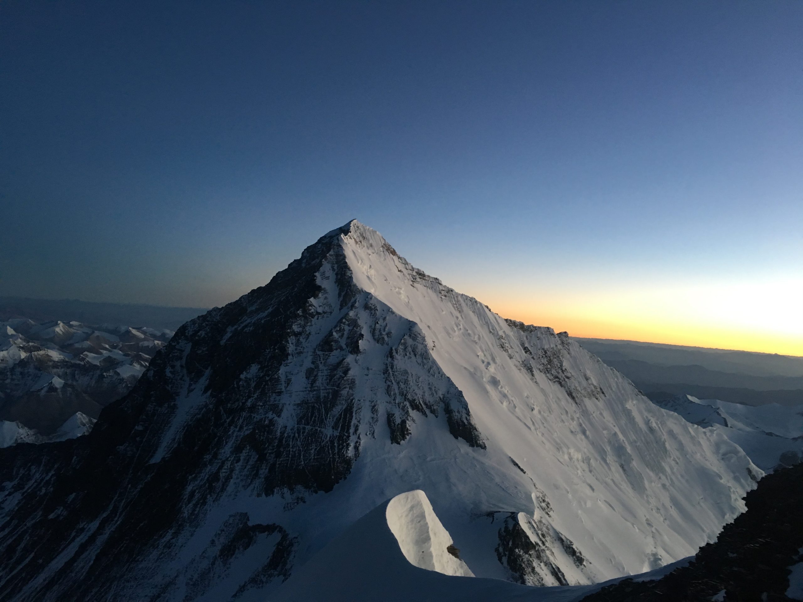 Mount Everest from the summit of Lhotse (Phunuru Sherpa)