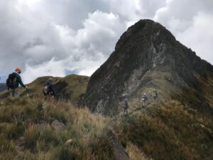 Reaching the summit block of Fuya Fuya (Kim Sieradzki)