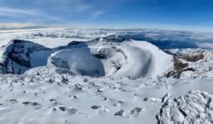 Cotopaxi Summit looking into the crater (Kim Sieradzki)