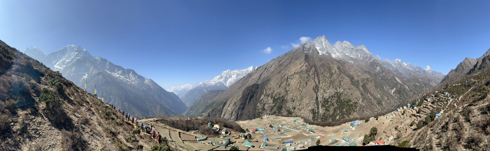 Panorama looking down valley from Phortse (Phunuru Sherpa)