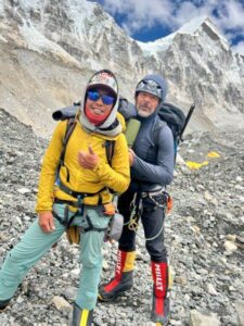 Fura and George return to EBC after summiting Everest and Lhotse (Ang Jangbu Sherpa)