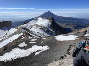 The view of nearby PopocatÃ©petl from Ixta (Porter McMichael)